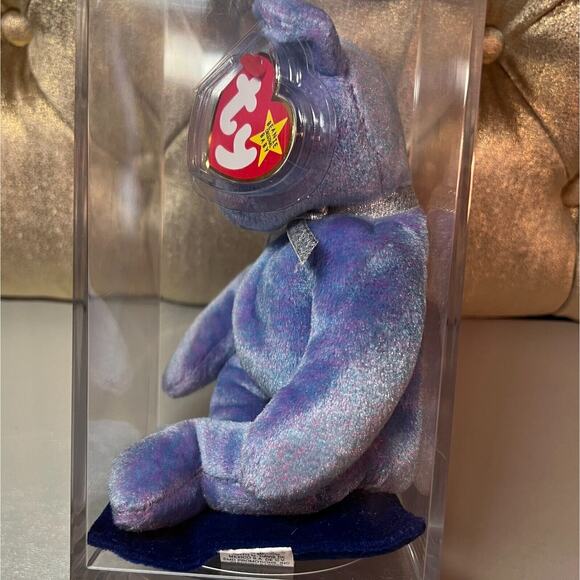 TY Beanie Baby "Clubby II" Retired 03/09/1999 & Display Case, Tag Cover, Errors - Picture 2 of 11